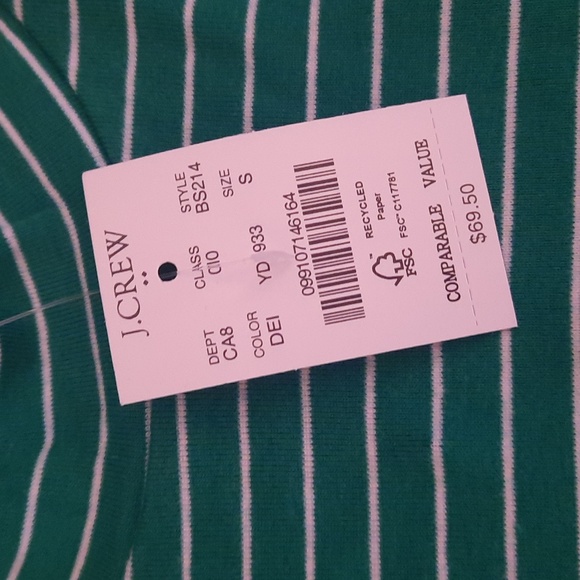 NWT J Crew striped mockneck top - Picture 3 of 5